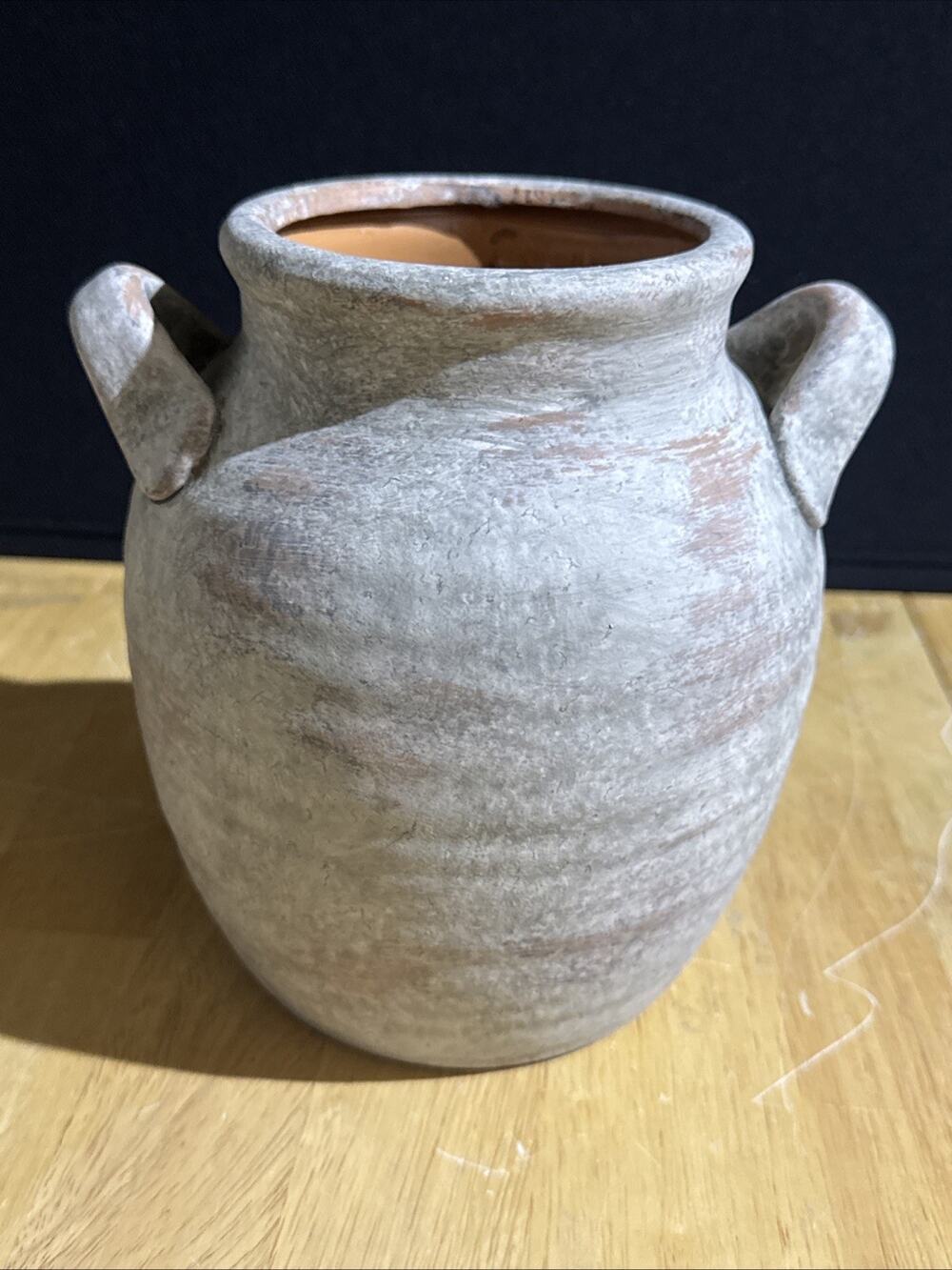 Ceramic Flower Vase Home Decor - Farmhouse Table Vases with Handle 7.1" Retro